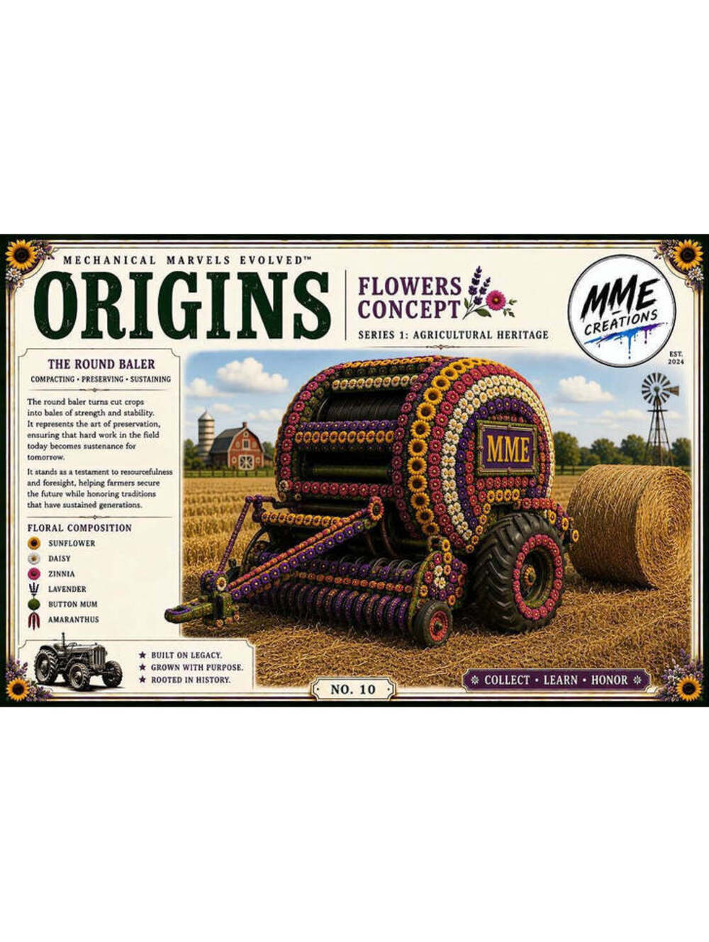 4653 Round Baler Farm Mode 8x10 Glossy Print